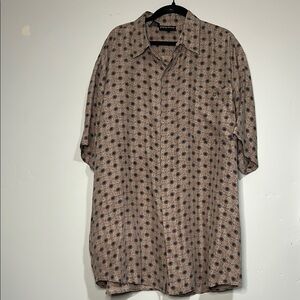 Colore Italia 100% Silk Shirt  Men’s Size Large Hidden Button Up Short Sleeve